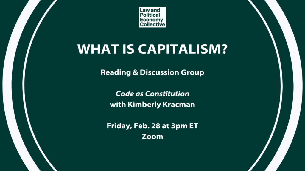 What is Capitalism? Reading & Discussion Group What is Capitalism? Reading & Discussion Group