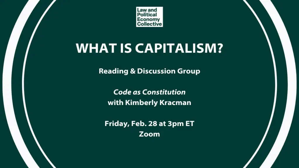 What is Capitalism? Reading & Discussion Group